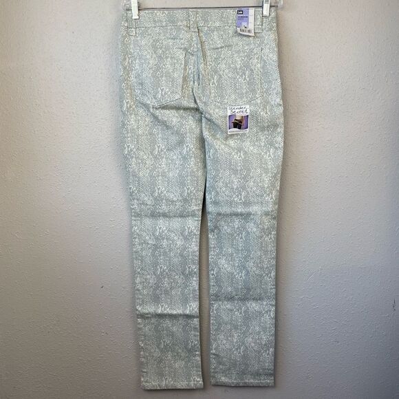 NWT Lee Slender Secret Cream Snakeskin Straight Leg Jeans Size 10 - Picture 4 of 8